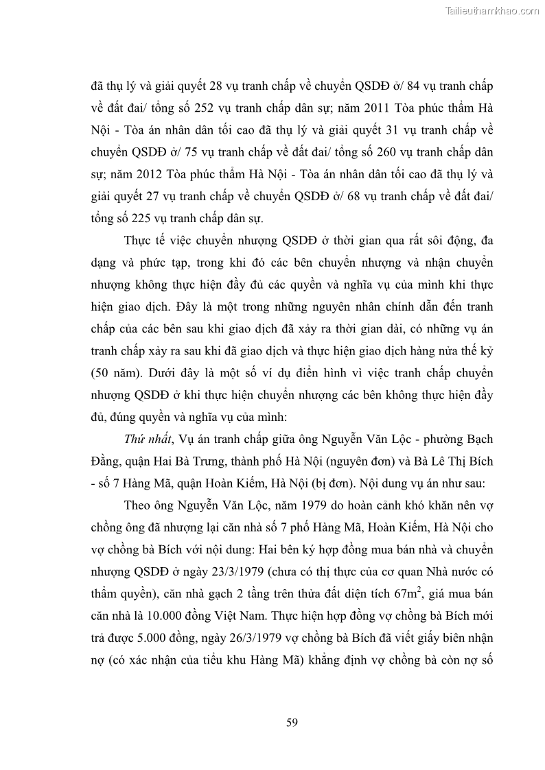 Luận văn thạc sĩ luật học Chuyển nhượng quyền sử dụng đất ở theo pháp luật Việt Nam - 6 Trang 65