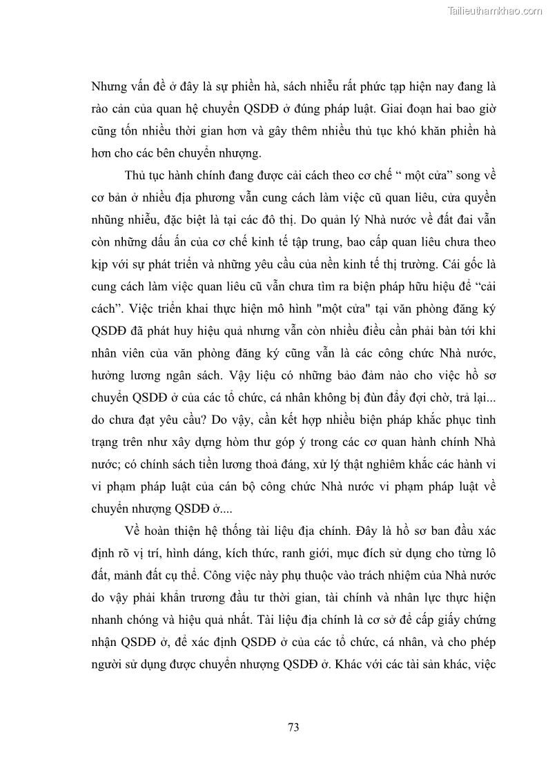 Luận văn thạc sĩ luật học Chuyển nhượng quyền sử dụng đất ở theo pháp luật Việt Nam - 7 Trang 79