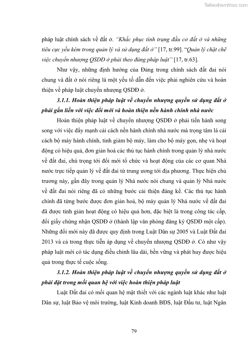 Luận văn thạc sĩ luật học Chuyển nhượng quyền sử dụng đất ở theo pháp luật Việt Nam - 8 Trang 85