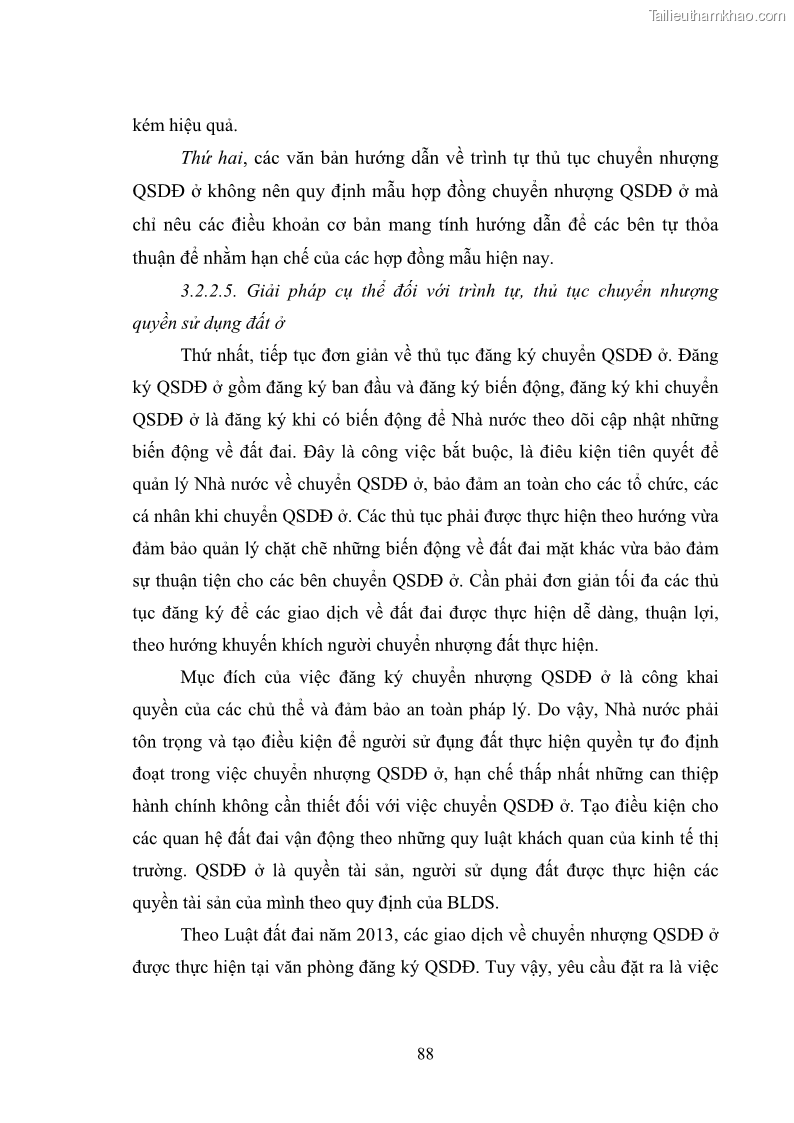 Luận văn thạc sĩ luật học Chuyển nhượng quyền sử dụng đất ở theo pháp luật Việt Nam - 8 Trang 94