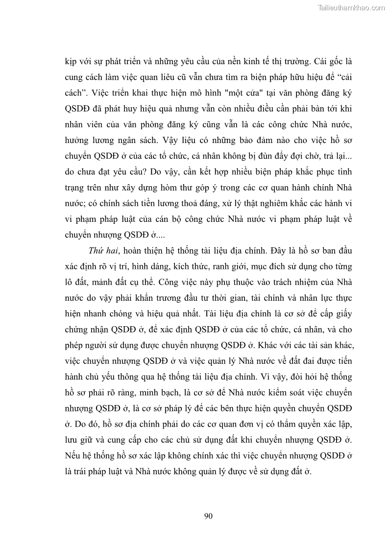 Luận văn thạc sĩ luật học Chuyển nhượng quyền sử dụng đất ở theo pháp luật Việt Nam - 8 Trang 96