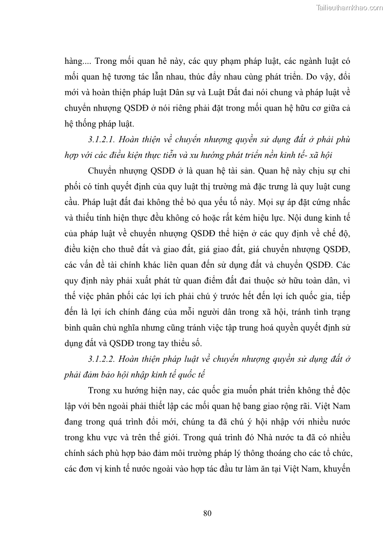 Luận văn thạc sĩ luật học Chuyển nhượng quyền sử dụng đất ở theo pháp luật Việt Nam - 8 Trang 86