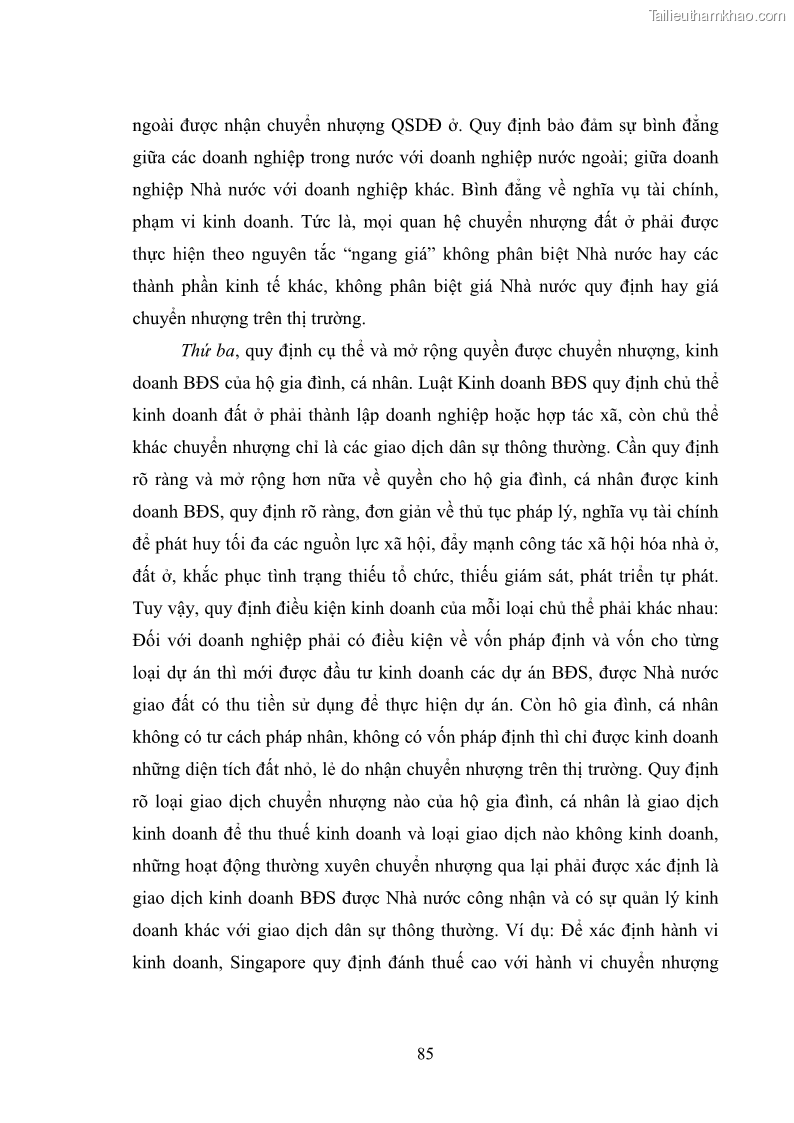Luận văn thạc sĩ luật học Chuyển nhượng quyền sử dụng đất ở theo pháp luật Việt Nam - 8 Trang 91
