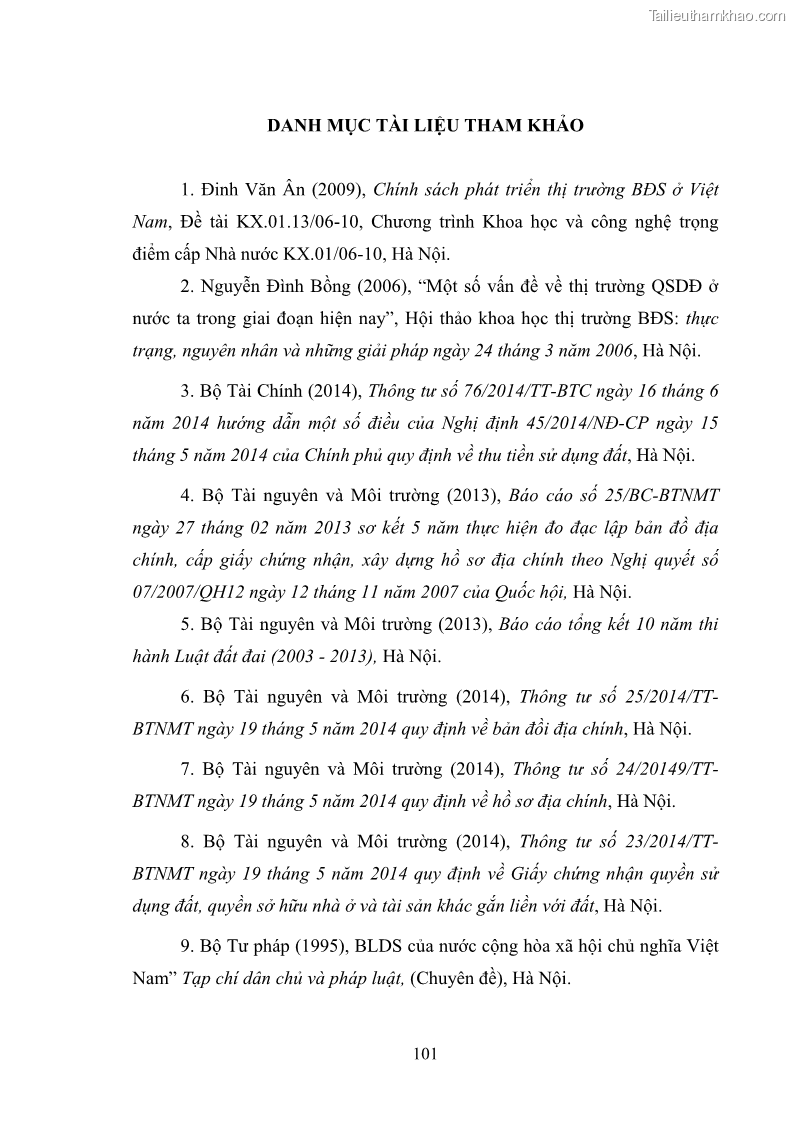 Luận văn thạc sĩ luật học Chuyển nhượng quyền sử dụng đất ở theo pháp luật Việt Nam - 9 Trang 107