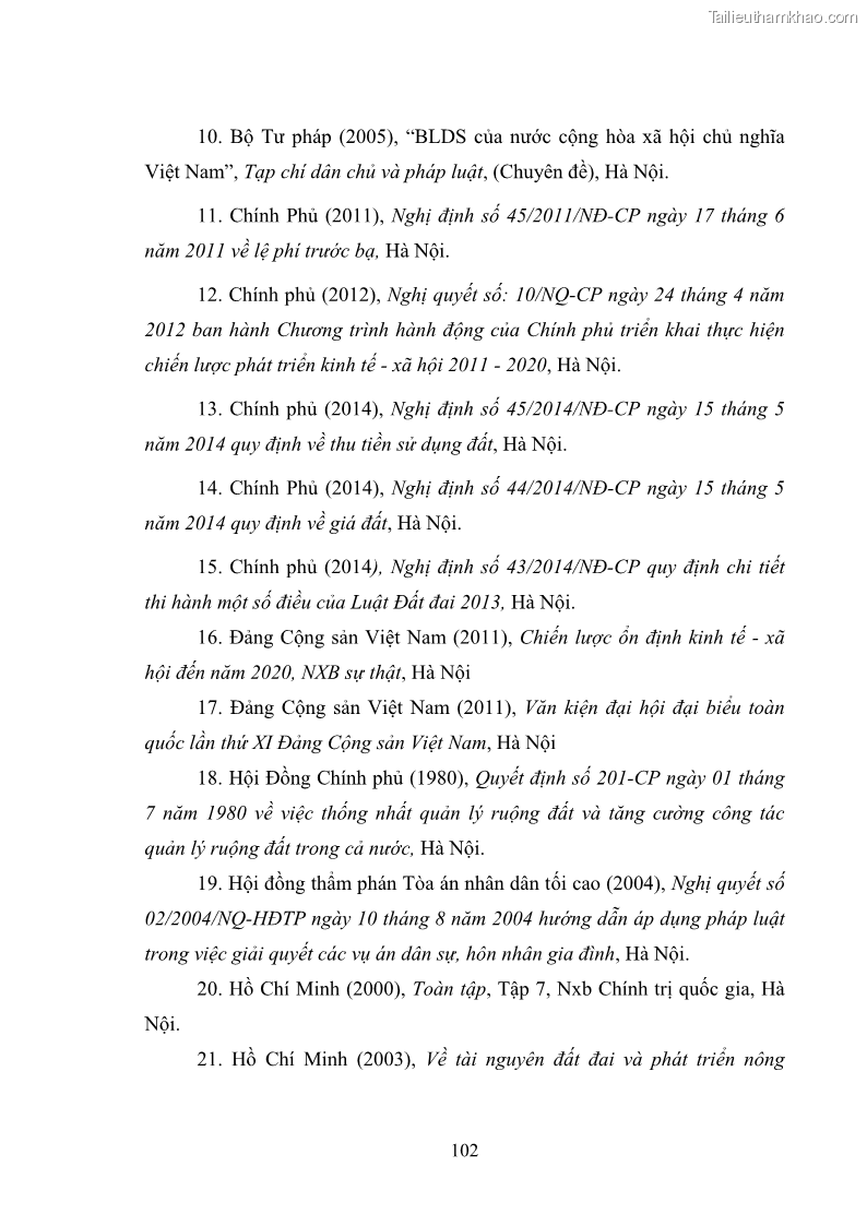 Luận văn thạc sĩ luật học Chuyển nhượng quyền sử dụng đất ở theo pháp luật Việt Nam - 9 Trang 108