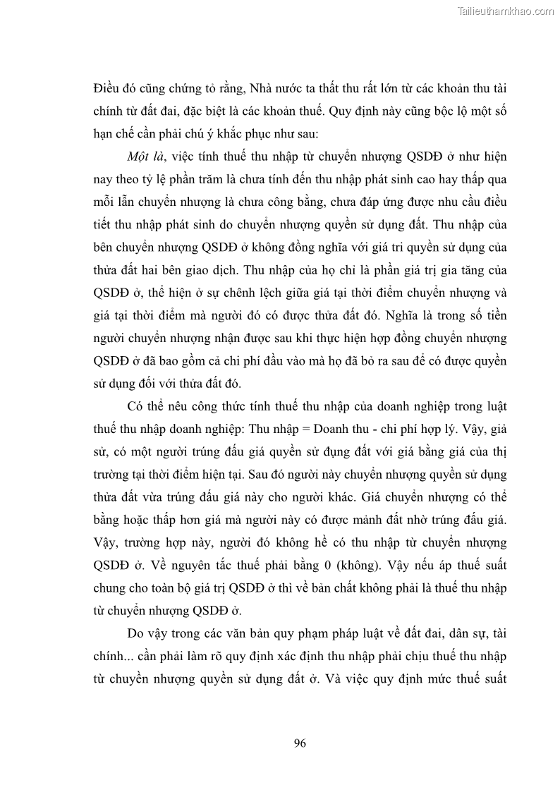 Luận văn thạc sĩ luật học Chuyển nhượng quyền sử dụng đất ở theo pháp luật Việt Nam - 9 Trang 102