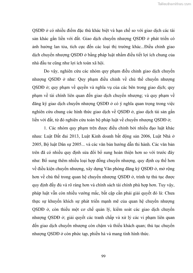 Luận văn thạc sĩ luật học Chuyển nhượng quyền sử dụng đất ở theo pháp luật Việt Nam - 9 Trang 105