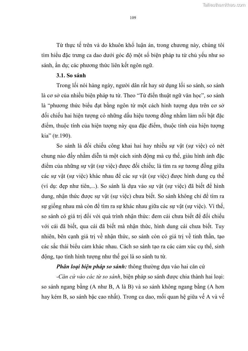Luận án tiến sĩ ngữ văn Đặc trưng kết cấu ca dao trữ tình - 10 Trang 109