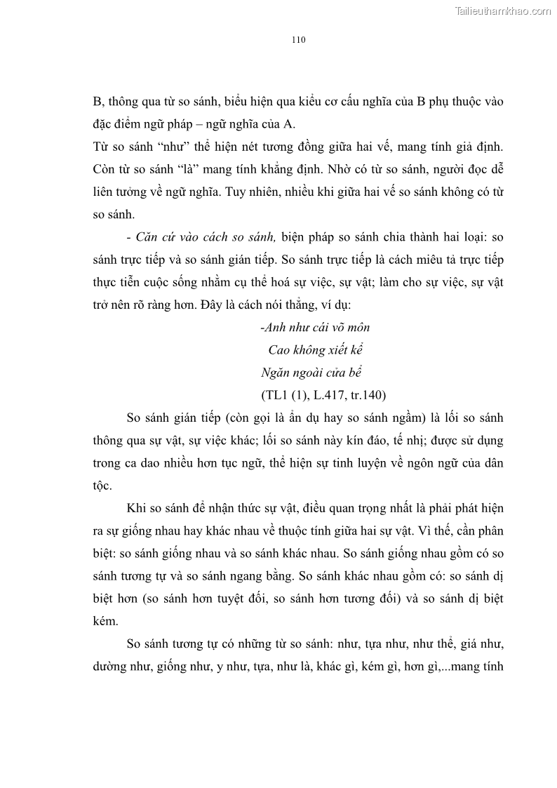Luận án tiến sĩ ngữ văn Đặc trưng kết cấu ca dao trữ tình - 10 Trang 110
