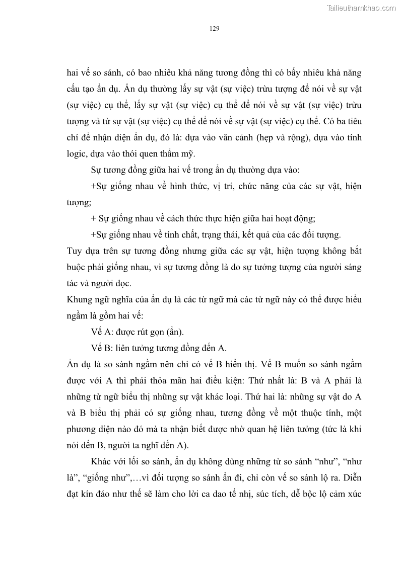 Luận án tiến sĩ ngữ văn Đặc trưng kết cấu ca dao trữ tình - 11 Trang 129