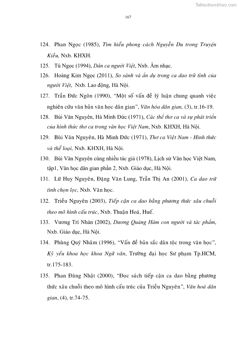 Luận án tiến sĩ ngữ văn Đặc trưng kết cấu ca dao trữ tình - 14 Trang 167
