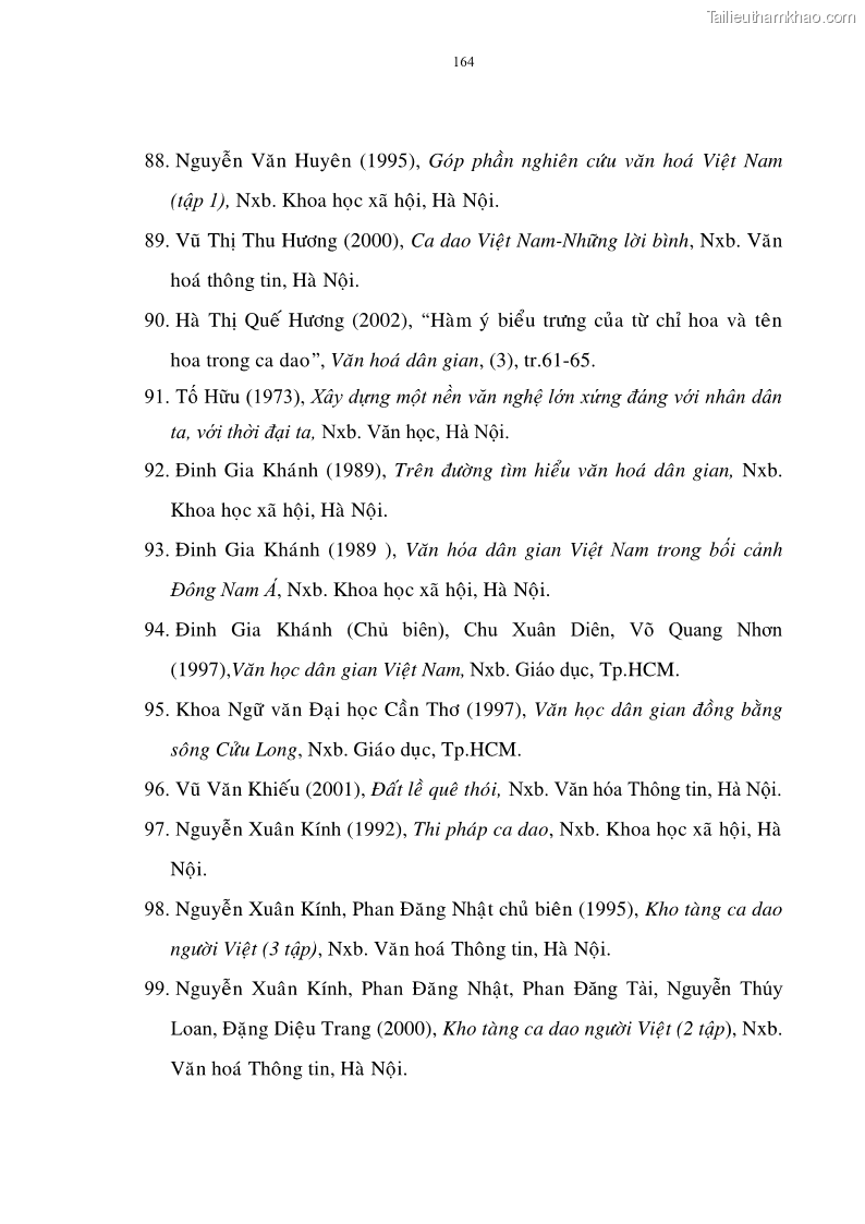 Luận án tiến sĩ ngữ văn Đặc trưng kết cấu ca dao trữ tình - 14 Trang 164