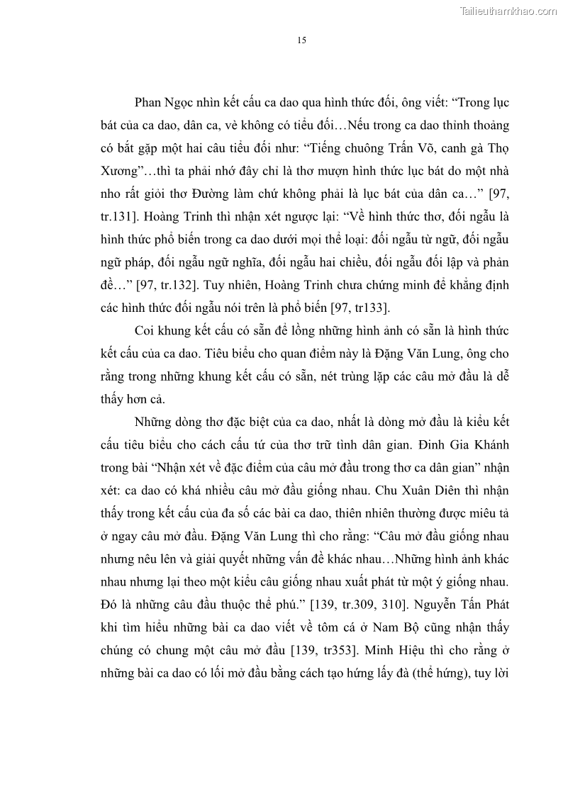 Luận án tiến sĩ ngữ văn Đặc trưng kết cấu ca dao trữ tình - 2 Trang 15