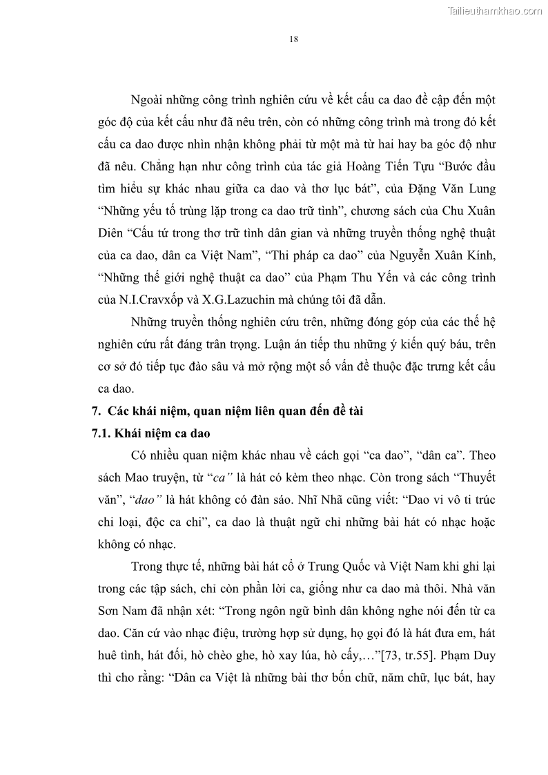 Luận án tiến sĩ ngữ văn Đặc trưng kết cấu ca dao trữ tình - 2 Trang 18