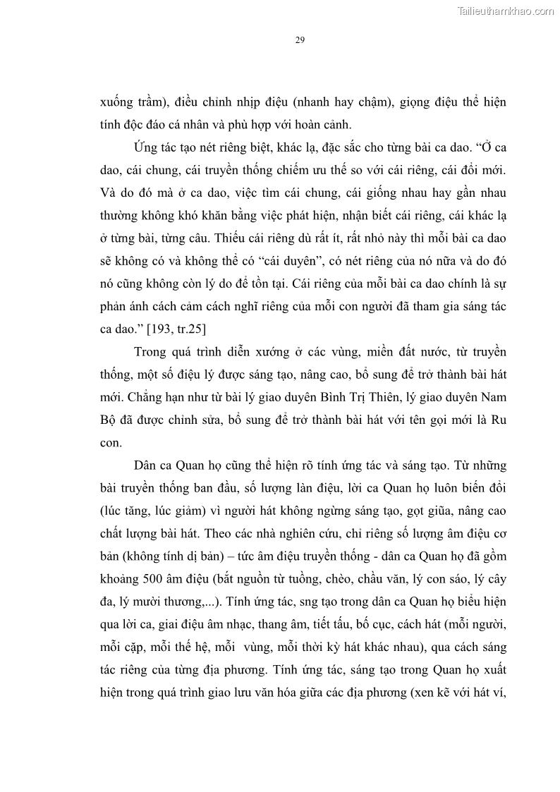 Luận án tiến sĩ ngữ văn Đặc trưng kết cấu ca dao trữ tình - 3 Trang 29