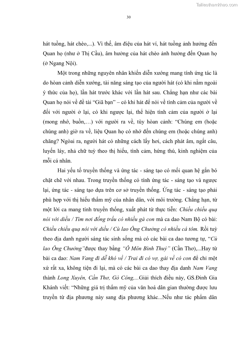 Luận án tiến sĩ ngữ văn Đặc trưng kết cấu ca dao trữ tình - 3 Trang 30