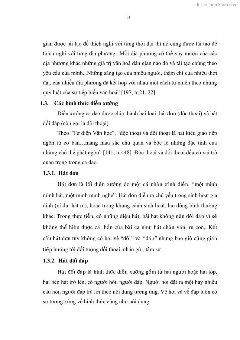 Luận án tiến sĩ ngữ văn Đặc trưng kết cấu ca dao trữ tình - 3 Trang 31