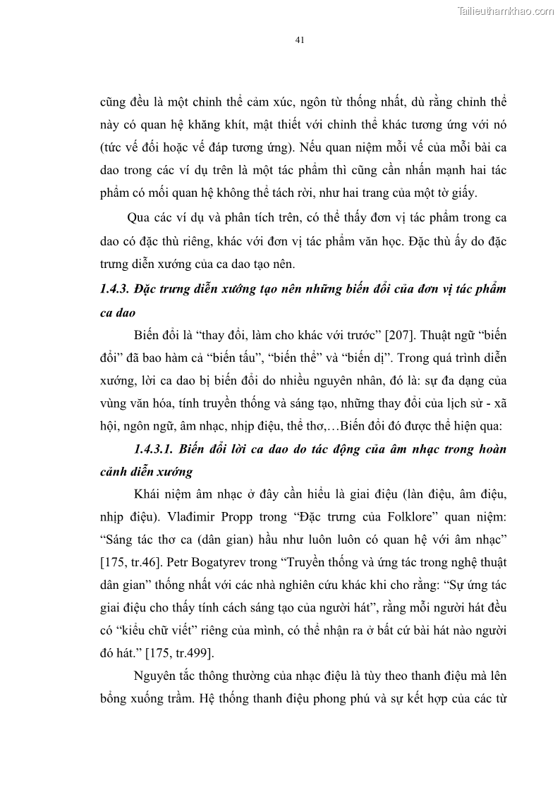 Luận án tiến sĩ ngữ văn Đặc trưng kết cấu ca dao trữ tình - 4 Trang 41