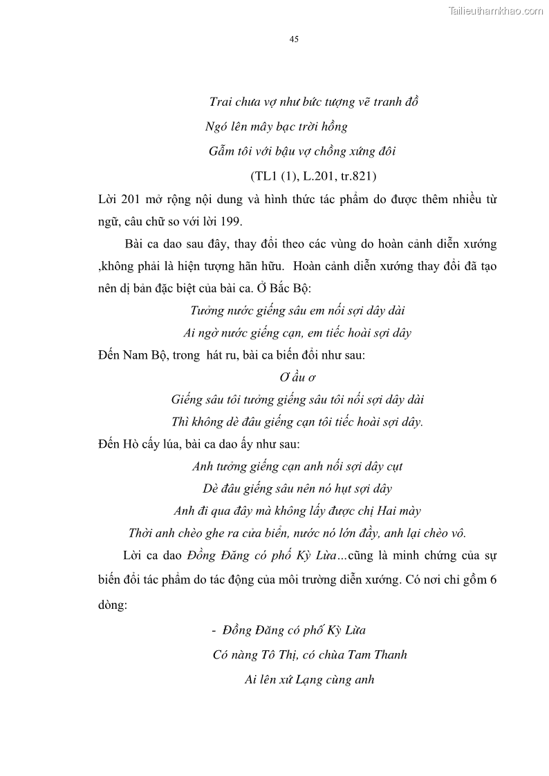 Luận án tiến sĩ ngữ văn Đặc trưng kết cấu ca dao trữ tình - 4 Trang 45