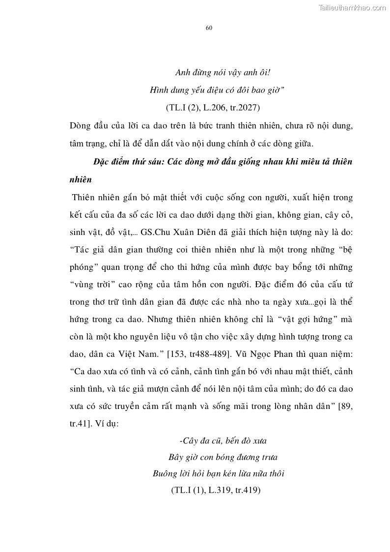 Luận án tiến sĩ ngữ văn Đặc trưng kết cấu ca dao trữ tình - 5 Trang 60