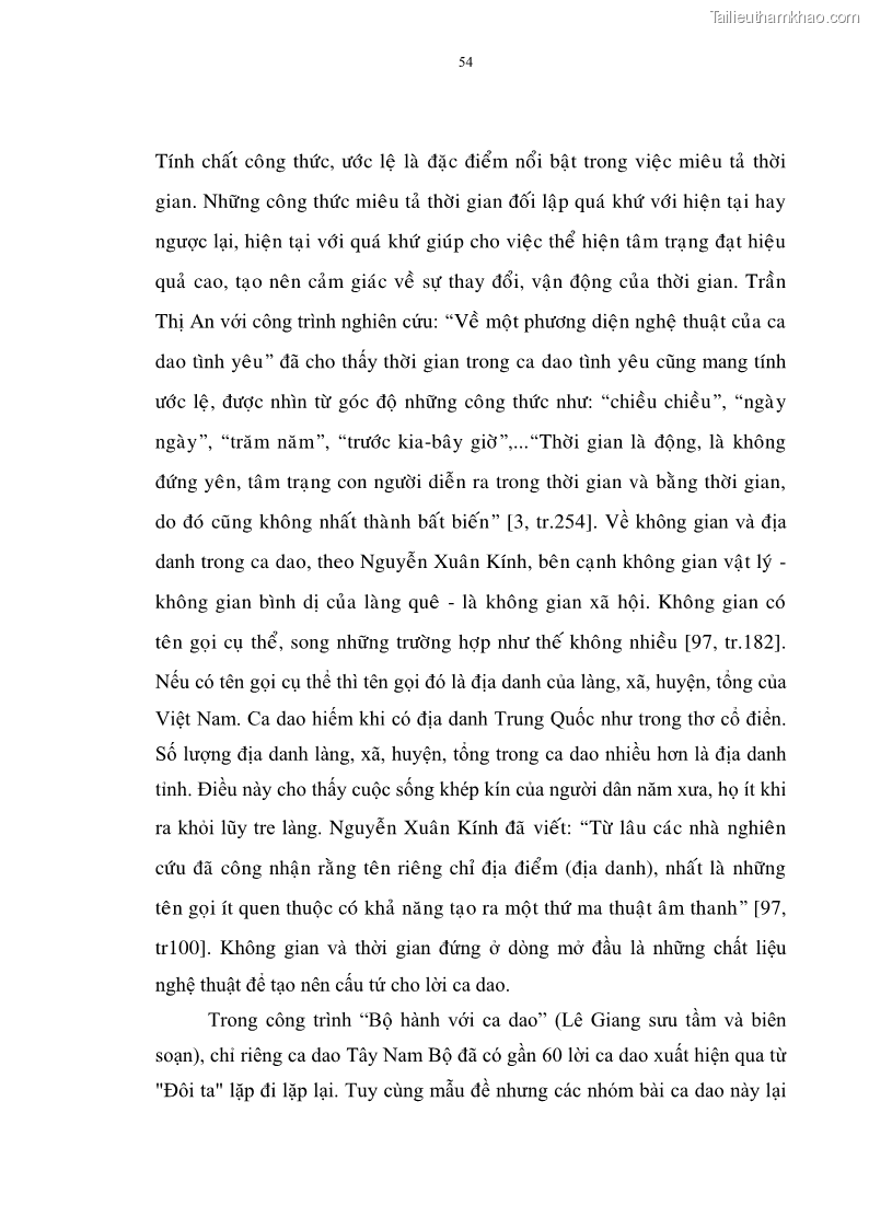 Luận án tiến sĩ ngữ văn Đặc trưng kết cấu ca dao trữ tình - 5 Trang 54