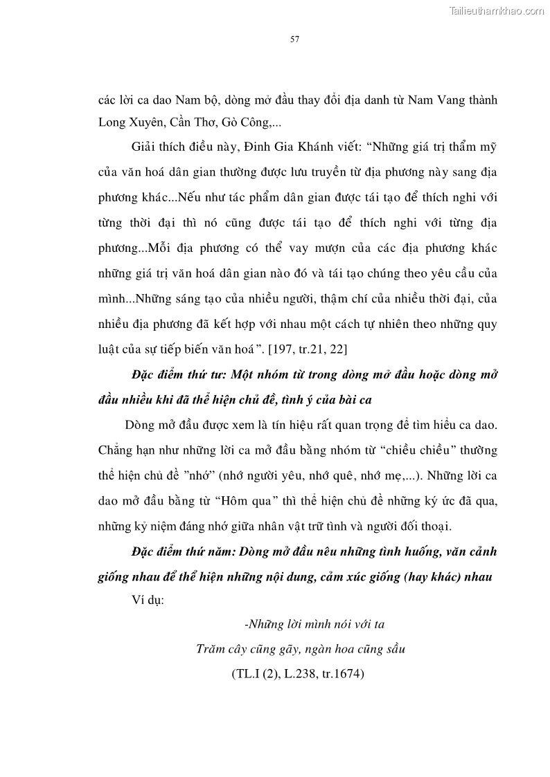 Luận án tiến sĩ ngữ văn Đặc trưng kết cấu ca dao trữ tình - 5 Trang 57