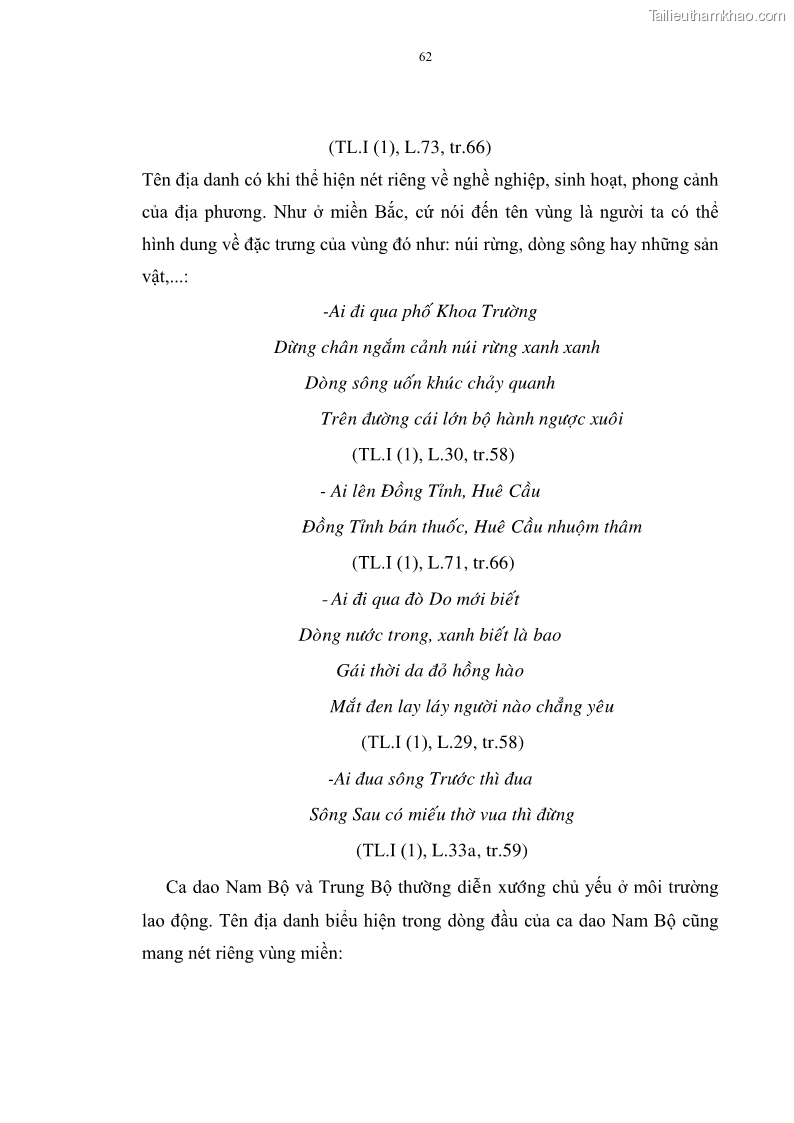 Luận án tiến sĩ ngữ văn Đặc trưng kết cấu ca dao trữ tình - 6 Trang 62