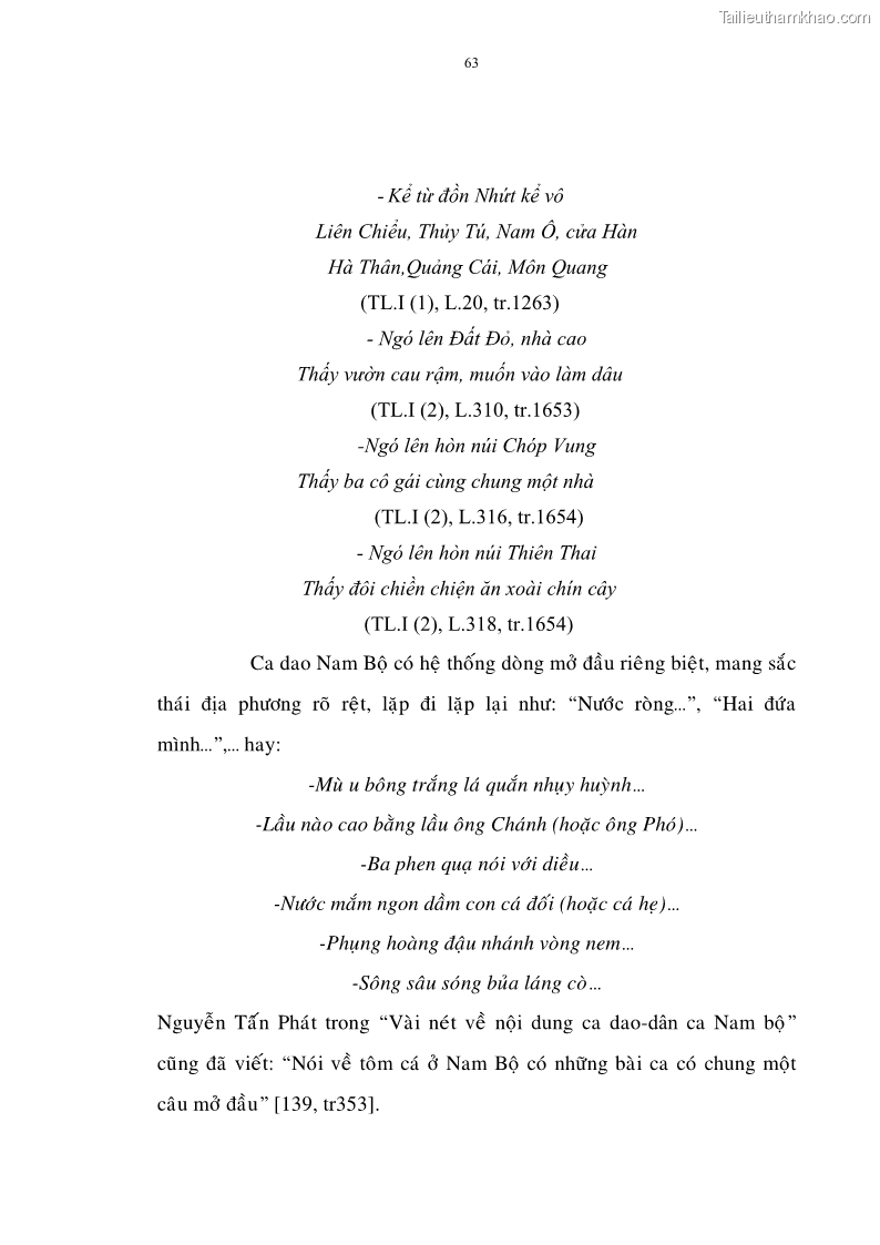 Luận án tiến sĩ ngữ văn Đặc trưng kết cấu ca dao trữ tình - 6 Trang 63