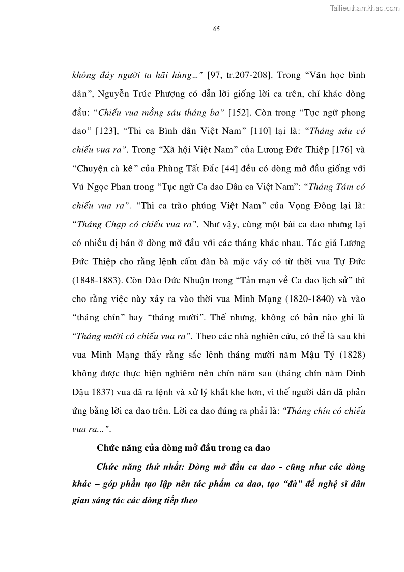 Luận án tiến sĩ ngữ văn Đặc trưng kết cấu ca dao trữ tình - 6 Trang 65