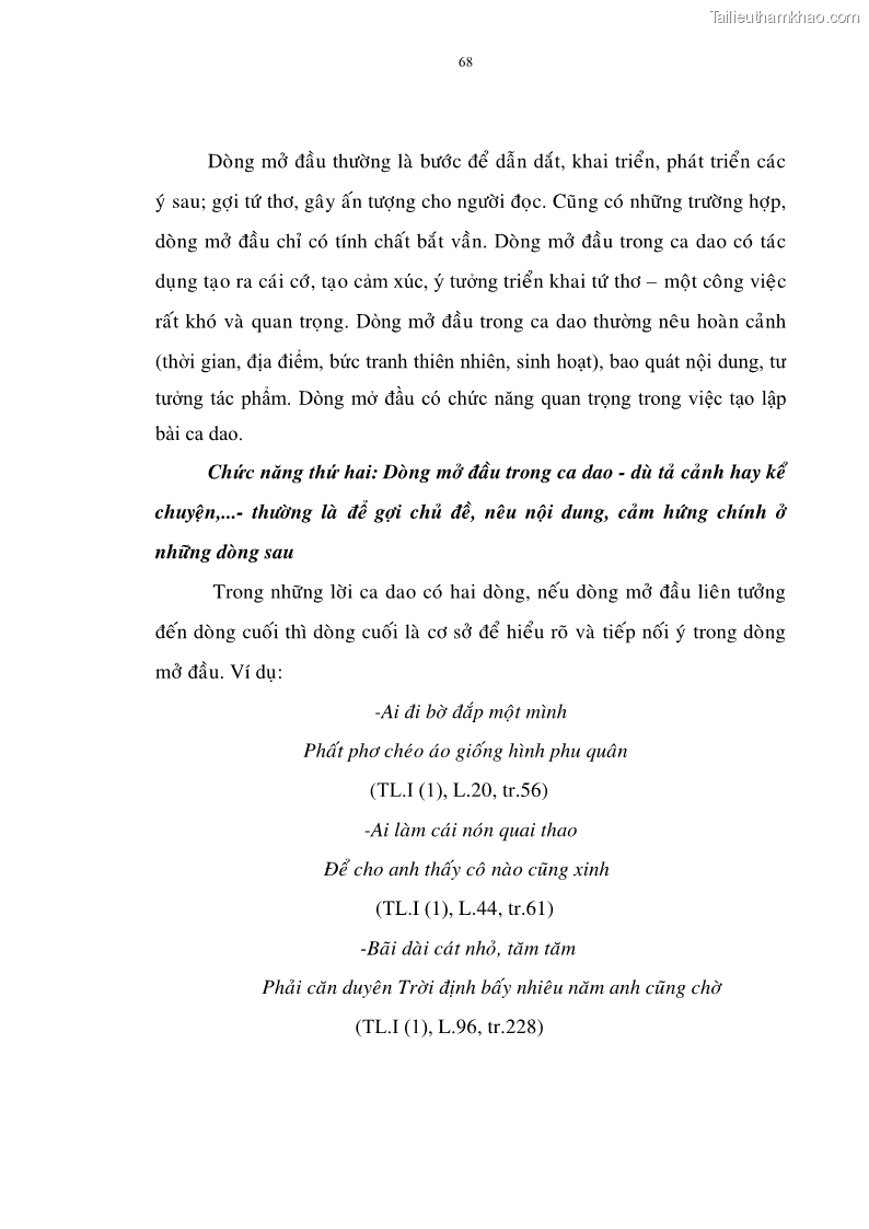 Luận án tiến sĩ ngữ văn Đặc trưng kết cấu ca dao trữ tình - 6 Trang 68