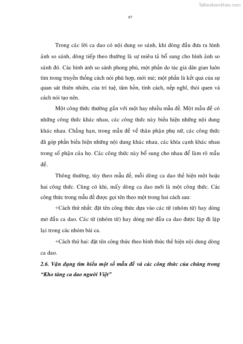 Luận án tiến sĩ ngữ văn Đặc trưng kết cấu ca dao trữ tình - 9 Trang 97