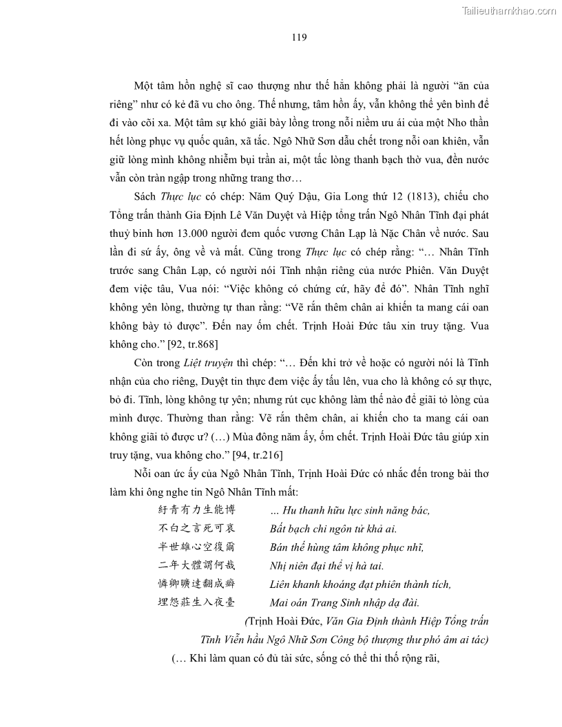 Luận án tiến sĩ ngữ văn Gia Định tam gia thi trong tiến trình văn học Hán Nôm Nam bộ - 11 Trang 121