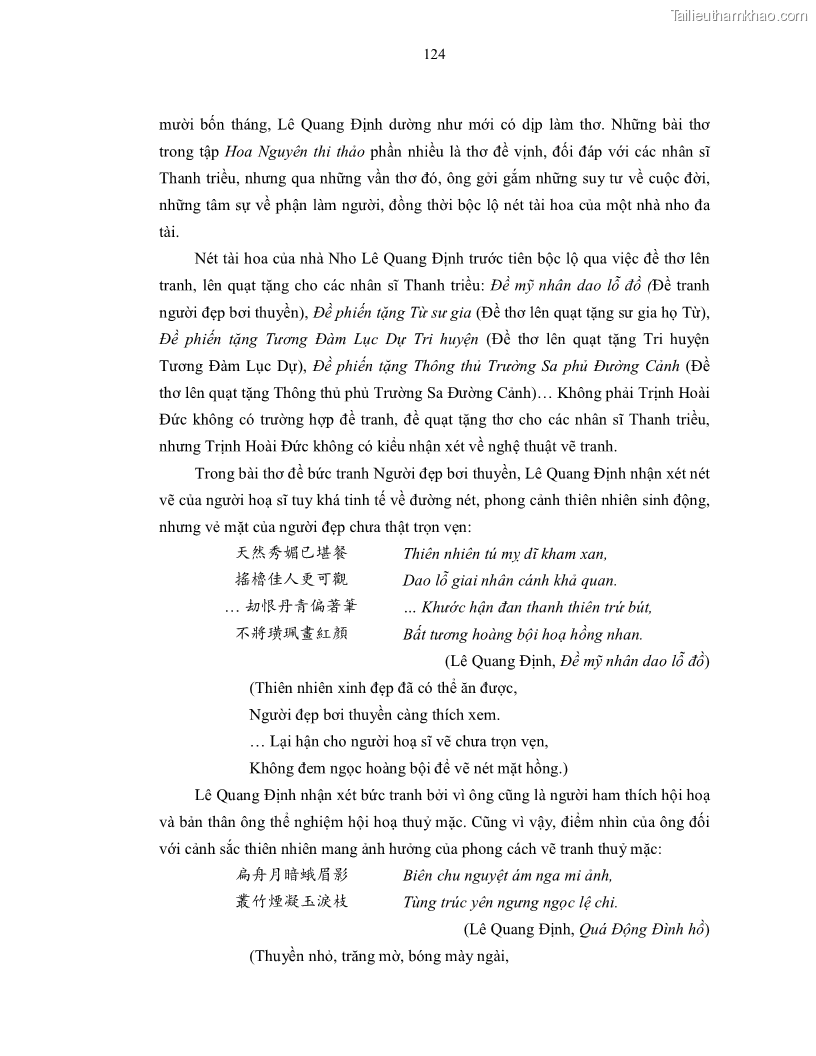Luận án tiến sĩ ngữ văn Gia Định tam gia thi trong tiến trình văn học Hán Nôm Nam bộ - 11 Trang 126