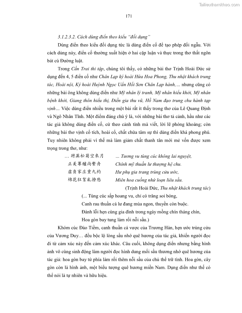 Luận án tiến sĩ ngữ văn Gia Định tam gia thi trong tiến trình văn học Hán Nôm Nam bộ - 15 Trang 173