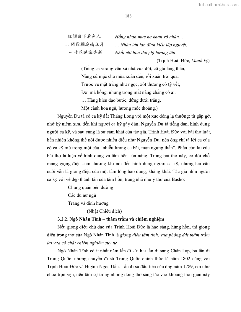 Luận án tiến sĩ ngữ văn Gia Định tam gia thi trong tiến trình văn học Hán Nôm Nam bộ - 16 Trang 190