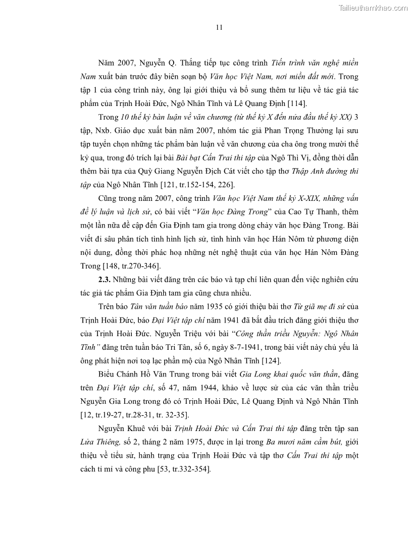 Luận án tiến sĩ ngữ văn Gia Định tam gia thi trong tiến trình văn học Hán Nôm Nam bộ - 2 Trang 13