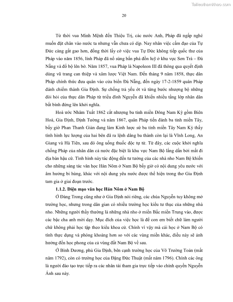 Luận án tiến sĩ ngữ văn Gia Định tam gia thi trong tiến trình văn học Hán Nôm Nam bộ - 2 Trang 22