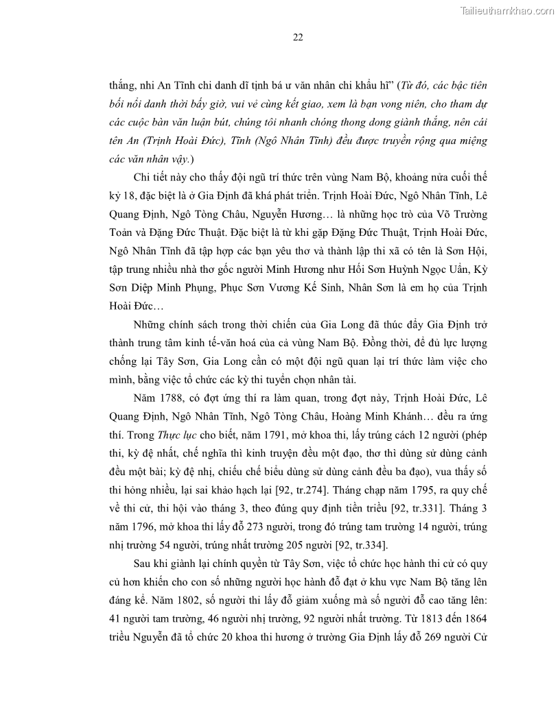 Luận án tiến sĩ ngữ văn Gia Định tam gia thi trong tiến trình văn học Hán Nôm Nam bộ - 2 Trang 24