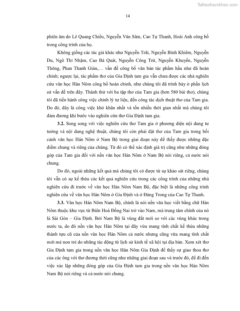 Luận án tiến sĩ ngữ văn Gia Định tam gia thi trong tiến trình văn học Hán Nôm Nam bộ - 2 Trang 16