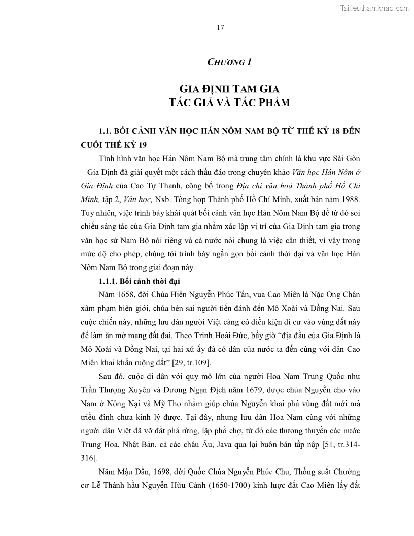 Luận án tiến sĩ ngữ văn Gia Định tam gia thi trong tiến trình văn học Hán Nôm Nam bộ - 2 Trang 19