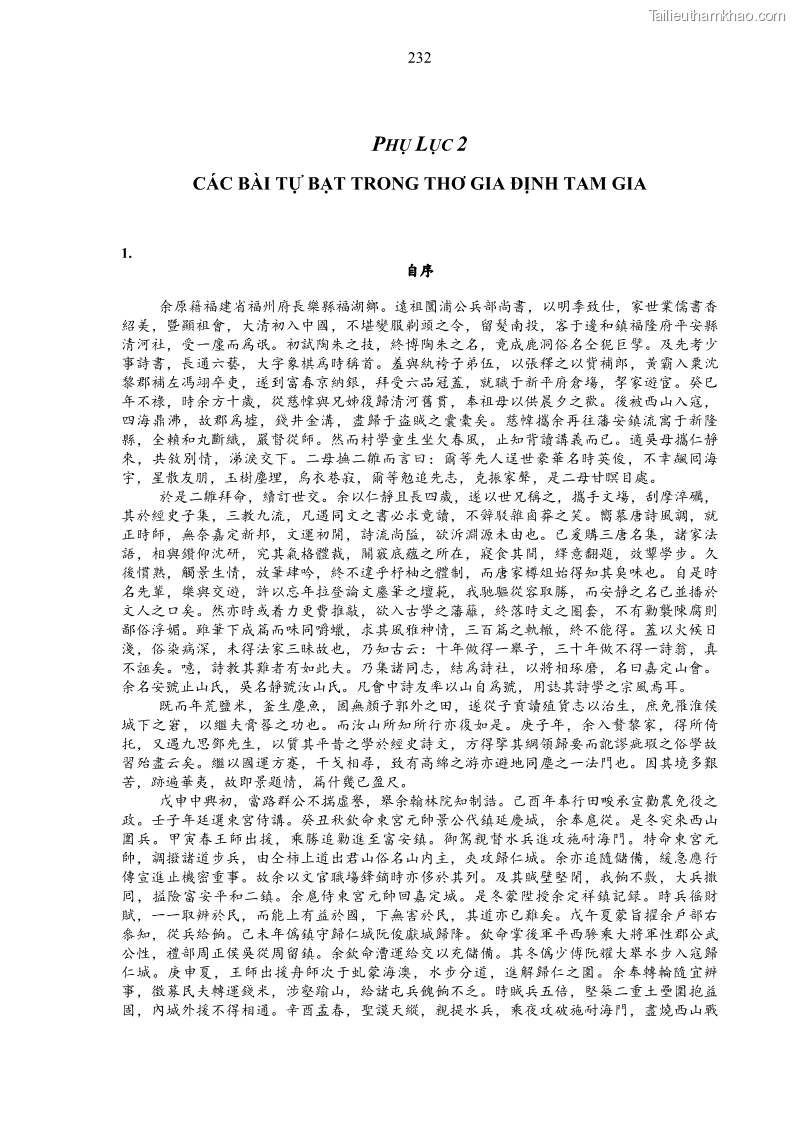 Luận án tiến sĩ ngữ văn Gia Định tam gia thi trong tiến trình văn học Hán Nôm Nam bộ - 20 Trang 232