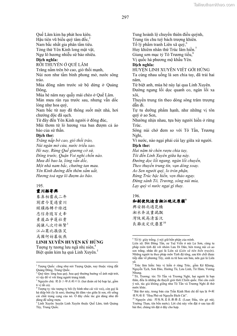 Luận án tiến sĩ ngữ văn Gia Định tam gia thi trong tiến trình văn học Hán Nôm Nam bộ - 25 Trang 297