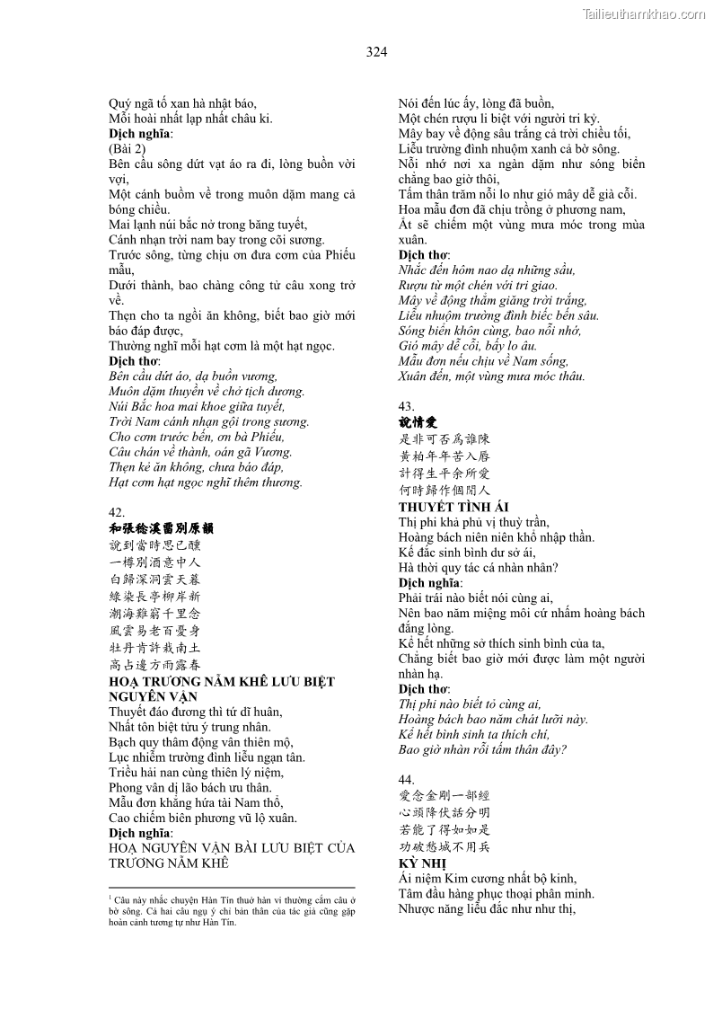 Luận án tiến sĩ ngữ văn Gia Định tam gia thi trong tiến trình văn học Hán Nôm Nam bộ - 27 Trang 324