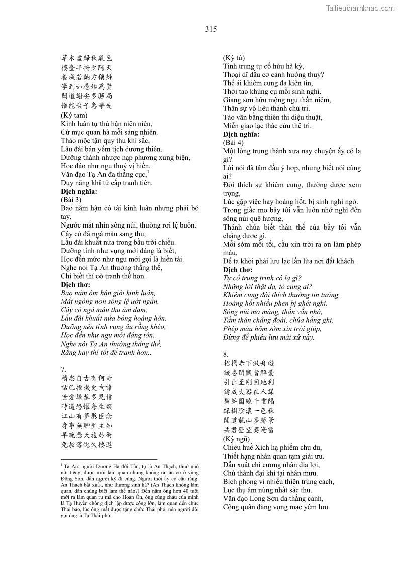 Luận án tiến sĩ ngữ văn Gia Định tam gia thi trong tiến trình văn học Hán Nôm Nam bộ - 27 Trang 315