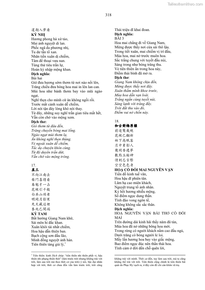 Luận án tiến sĩ ngữ văn Gia Định tam gia thi trong tiến trình văn học Hán Nôm Nam bộ - 27 Trang 318