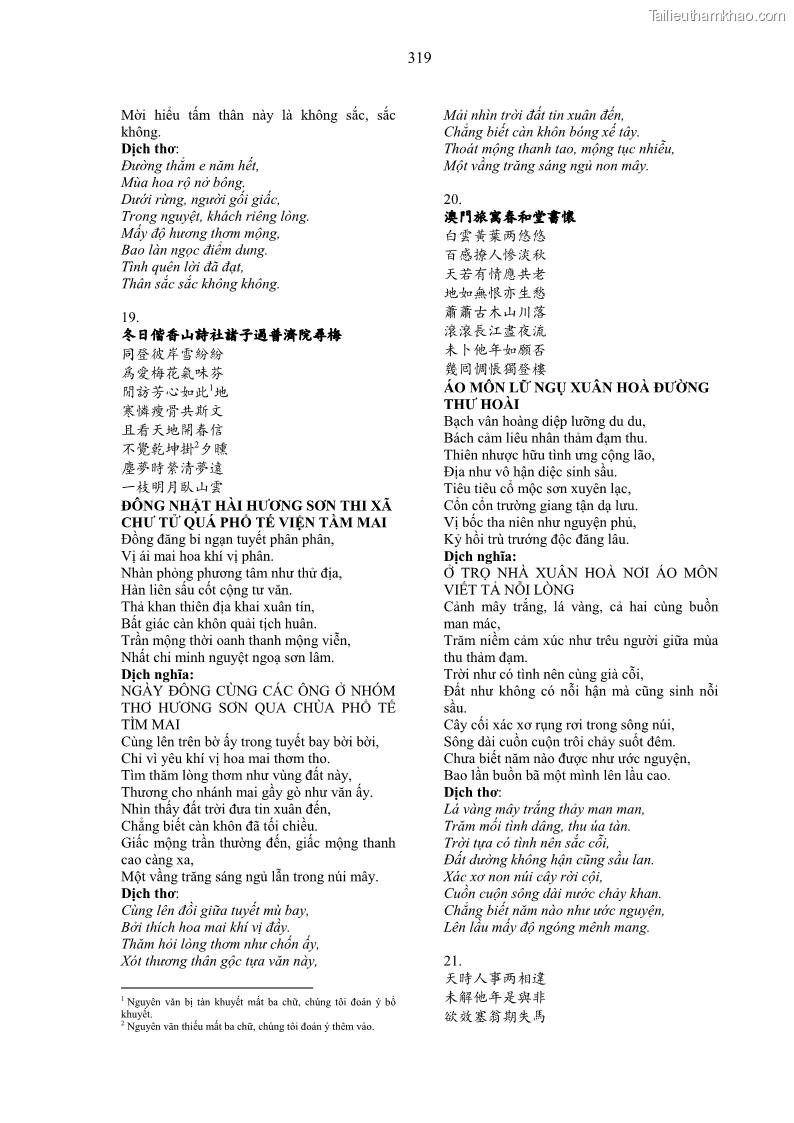 Luận án tiến sĩ ngữ văn Gia Định tam gia thi trong tiến trình văn học Hán Nôm Nam bộ - 27 Trang 319