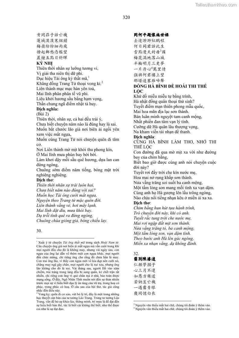 Luận án tiến sĩ ngữ văn Gia Định tam gia thi trong tiến trình văn học Hán Nôm Nam bộ - 27 Trang 320