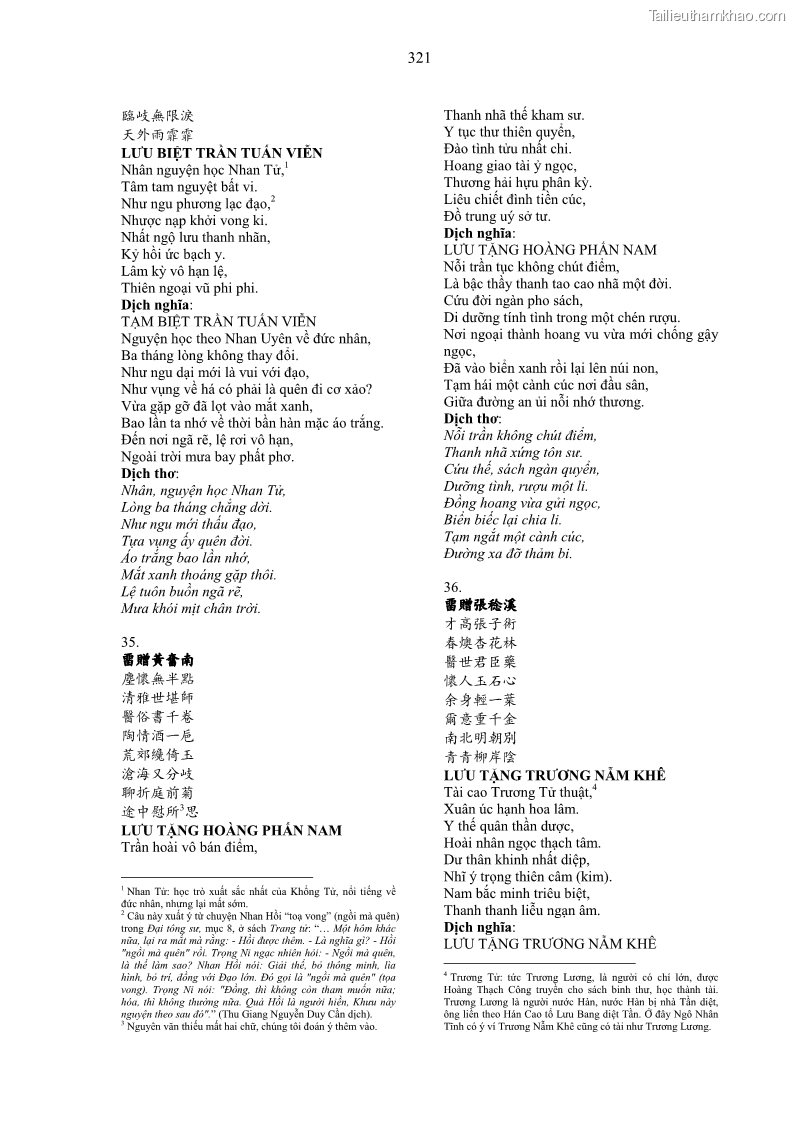 Luận án tiến sĩ ngữ văn Gia Định tam gia thi trong tiến trình văn học Hán Nôm Nam bộ - 27 Trang 321