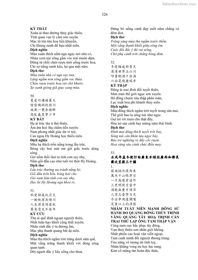 Luận án tiến sĩ ngữ văn Gia Định tam gia thi trong tiến trình văn học Hán Nôm Nam bộ - 28 Trang 326