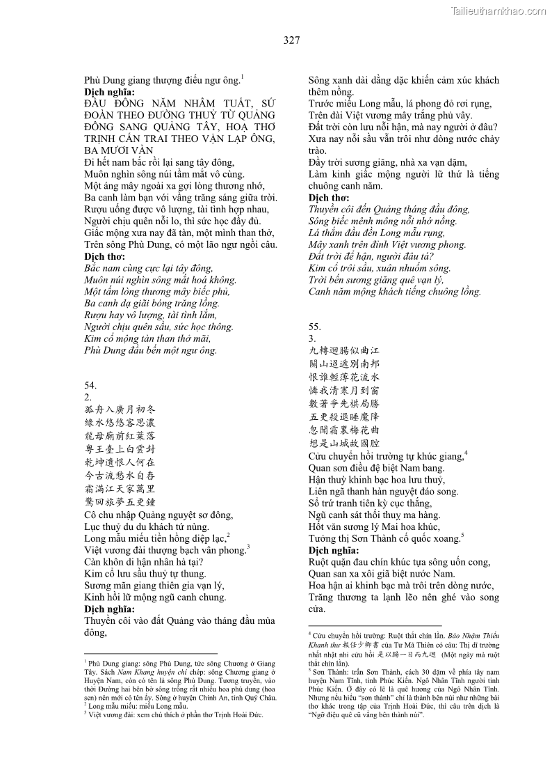 Luận án tiến sĩ ngữ văn Gia Định tam gia thi trong tiến trình văn học Hán Nôm Nam bộ - 28 Trang 327
